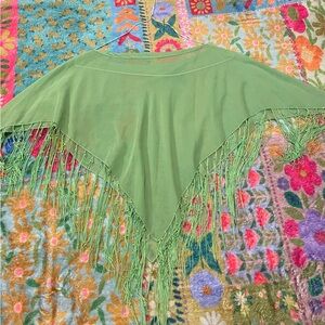 Green Fringe Women's Sweater